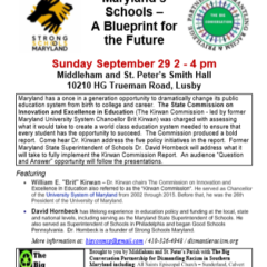 Maryland’s Schools – A Blueprint for the Future On Sept 29,2019